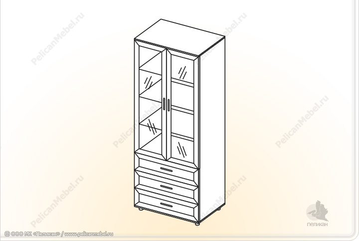 Шкаф распашной со стеклом "Классика" ШЯ-С в Великом Новгороде - фото Шкаф распашной со стеклом "Классика" ШЯ-С в Великом Новгороде - картинка
