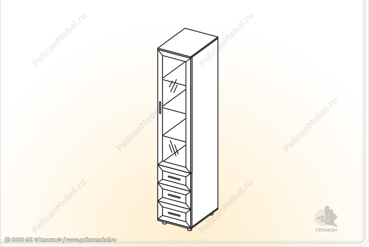 Пенал со стеклом "Классика" ПЯ-С в Великом Новгороде - картинка