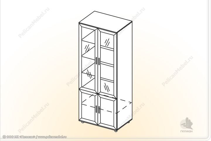 Шкаф распашной со стеклом "Классика" ШК-С в Великом Новгороде - картинка
