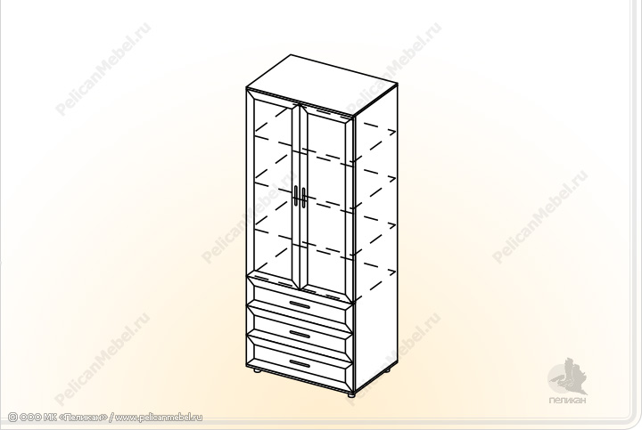 Шкаф распашной с ящиками "Классика" ШЯ в Великом Новгороде - картинка