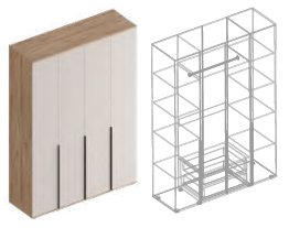 Шкаф 4-ств для одежды МС «Сицилия» в Великом Новгороде - фото Шкаф 4-ств для одежды МС «Сицилия» в Великом Новгороде - картинка