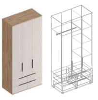 Шкаф 3-ств МС «Сицилия» с 4 ящиками в Великом Новгороде - картинка