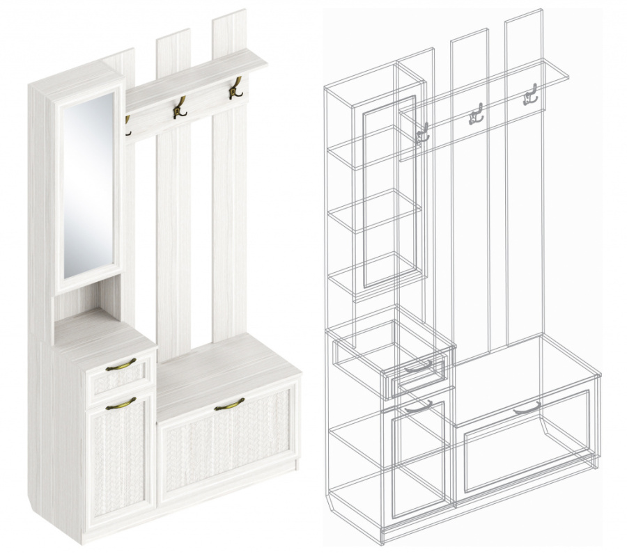 Прихожая «Александрия» ПА-09 Компакт (Левое) в Великом Новгороде - фото Прихожая «Александрия» ПА-09 Компакт (Левое) в Великом Новгороде - картинка