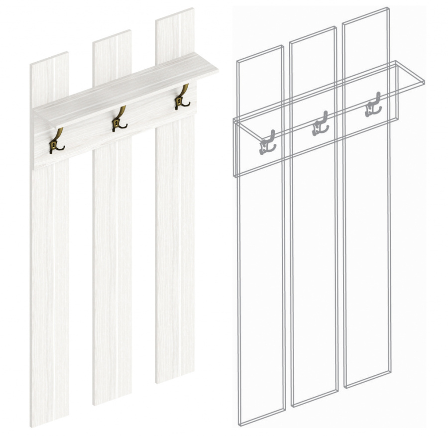 Панель под вешалки «Александрия» ПА-02 в Великом Новгороде - картинка