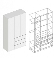 Шкаф «Бьянко» 3-ств с 3 ящиками в Великом Новгороде - картинка