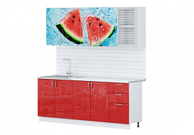 Кухня "КОНТЕМП ПРИНТ Арбуз" 2,0м в Великом Новгороде - картинка