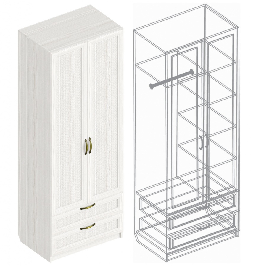 Шкаф «Александрия» ДА-02 2-ств с 2 ящиками в Великом Новгороде - фото Шкаф «Александрия» ДА-02 2-ств с 2 ящиками в Великом Новгороде - картинка