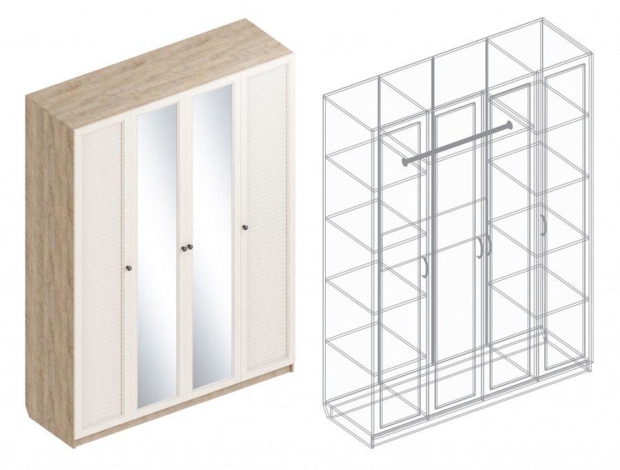 Шкаф для одежды «Филадельфия» СФ-01 4-ств в Великом Новгороде - картинка