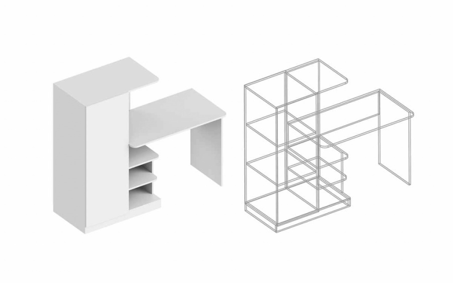 Стол письменный «Бьянко» с пеналом (левое исполнение) в Великом Новгороде - картинка