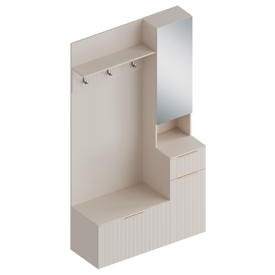 Прихожая с зеркалом (правое исполнение) МС "Тефия" в Великом Новгороде - фото Прихожая с зеркалом (правое исполнение) МС "Тефия" в Великом Новгороде - картинка