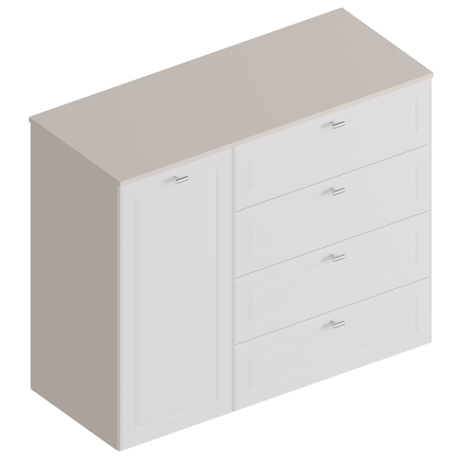 Комод 1-ств с 4 ящиками МС "Лорэн" в Великом Новгороде - фото Комод 1-ств с 4 ящиками МС "Лорэн" в Великом Новгороде - картинка