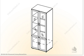 Шкаф распашной со стеклом "Классика" ШК-С в Великом Новгороде - картинка