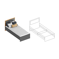 Кровать 0,9 МС Стил в Великом Новгороде - фото Кровать 0,9 МС Стил в Великом Новгороде - картинка