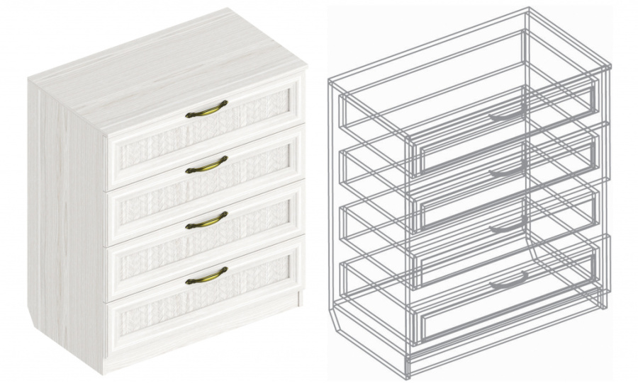 Комод «Александрия» СА-08 с 4 ящиками в Великом Новгороде - фото Комод «Александрия» СА-08 с 4 ящиками в Великом Новгороде - картинка