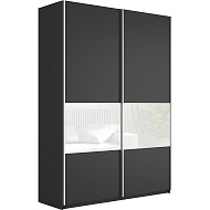 Шкаф-купе Прайм 2-х дверный (3 секции ДСП/стекло белое) в Великом Новгороде - картинка