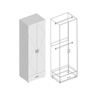 Шкаф «Сандра» 2-ств с ящиком и 2-мя штангами в Великом Новгороде - картинка