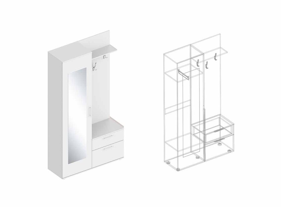 Прихожая левое исполнение в Великом Новгороде - фото Прихожая левое исполнение в Великом Новгороде - картинка