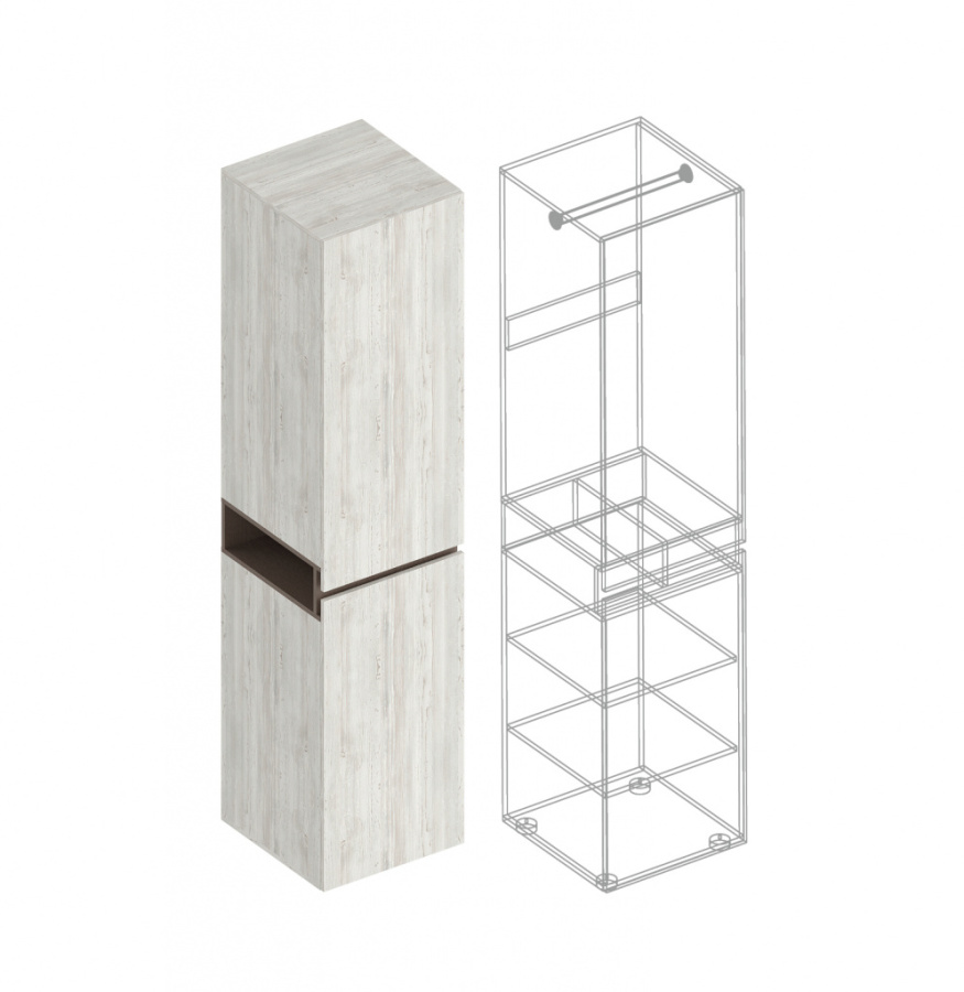 Пенал «Анита» 2-ств с боковой нишей и штангой в Великом Новгороде - картинка