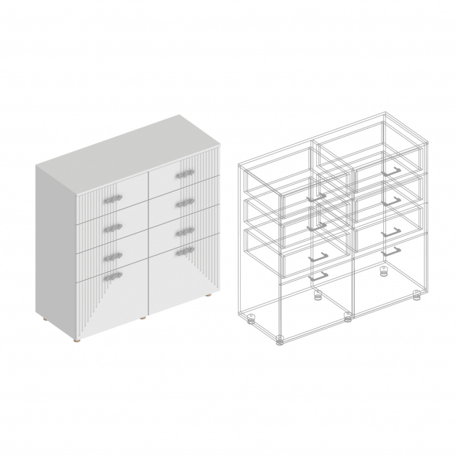 Комод «Сандра» 2-ств с 6 ящиками в Великом Новгороде - фото Комод «Сандра» 2-ств с 6 ящиками в Великом Новгороде - картинка