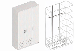 Шкаф «Универсал» 3х-ств с 2 ящиками в Великом Новгороде - картинка