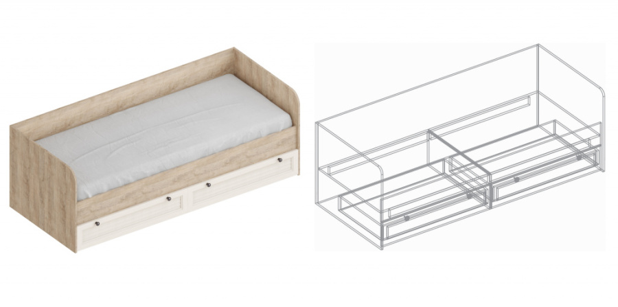 Кровать «Филадельфия» ДФ-10 с 2 ящиками в Великом Новгороде - картинка