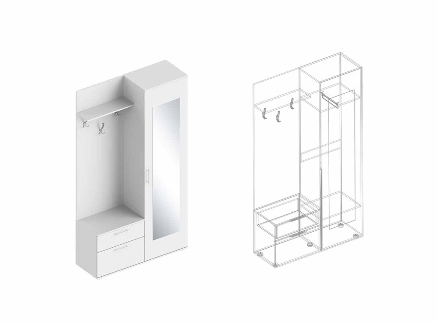 Прихожая правое исполнение в Великом Новгороде - фото Прихожая правое исполнение в Великом Новгороде - картинка