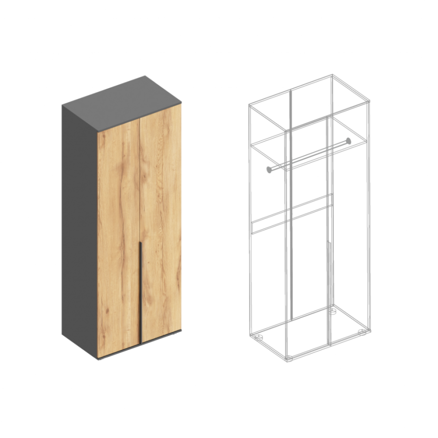 Шкаф 2-ств для одежды МС "Стил" в Великом Новгороде - картинка