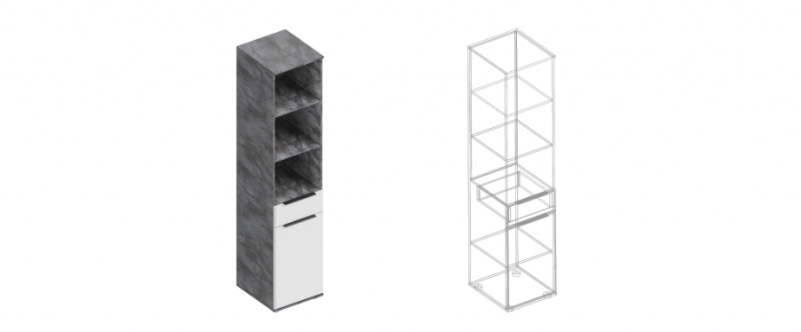 Пенал «Лео» 1-ств с ящиком и полками в Великом Новгороде - картинка