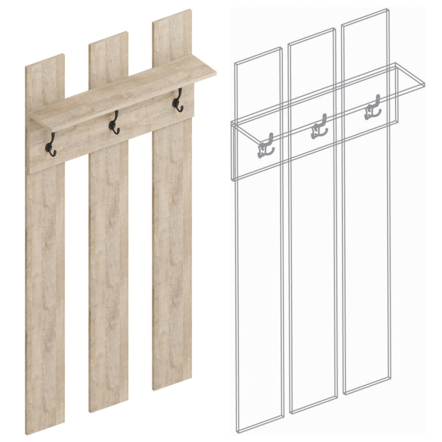 Панель под вешалки «Филадельфия» ПФ-02 в Великом Новгороде - картинка