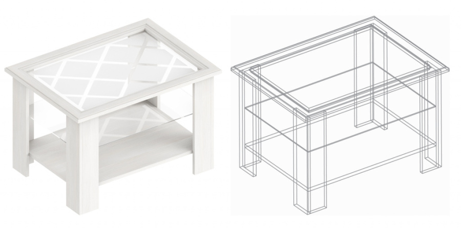 Стол журнальный «Александрия» (стекло пескоструй) в Великом Новгороде - картинка