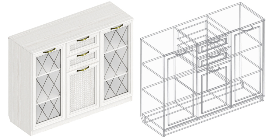 Комод «Александрия» ГА-04 3-ств с 2 ящ. в Великом Новгороде - фото Комод «Александрия» ГА-04 3-ств с 2 ящ. в Великом Новгороде - картинка