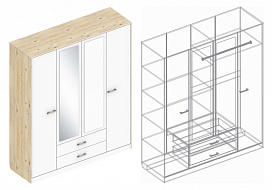 Шкаф «Милана» 4-ств с 2 ящиками в Великом Новгороде - картинка