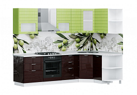 Кухня угловая "Виола Нео" 2,653х1,55м (тигра узкая) в Великом Новгороде - картинка