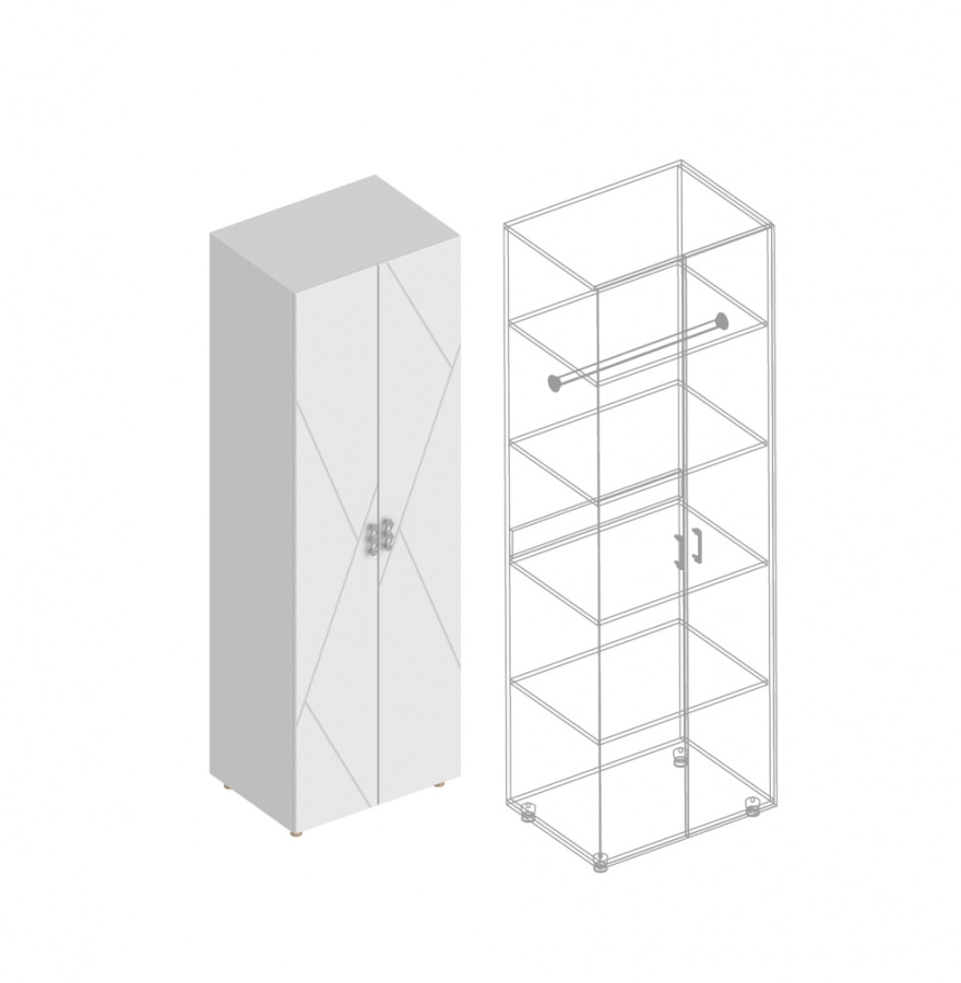 Шкаф «Сандра» 2-ств с полками в Великом Новгороде - картинка