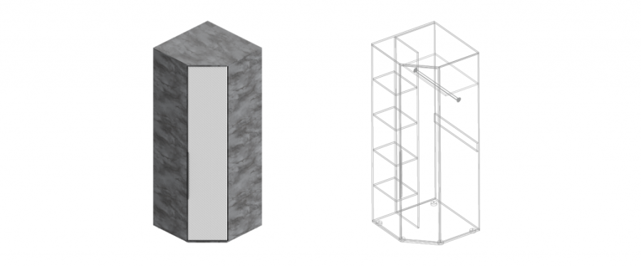 Шкаф «Лео» 1-ств угловой в Великом Новгороде - картинка