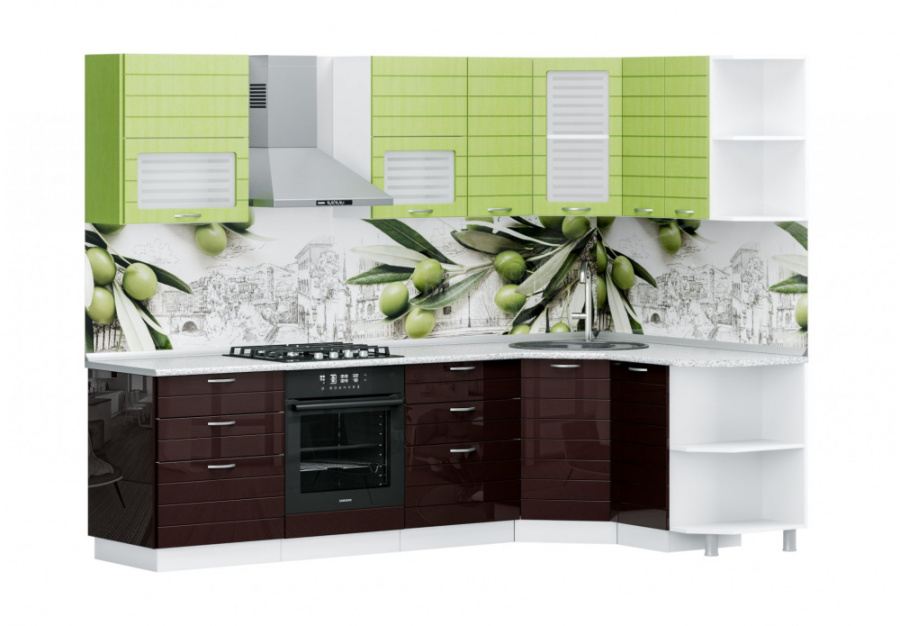 Кухня угловая "Виола Нео" 2,653х1,55м (тигра узкая) в Великом Новгороде - картинка