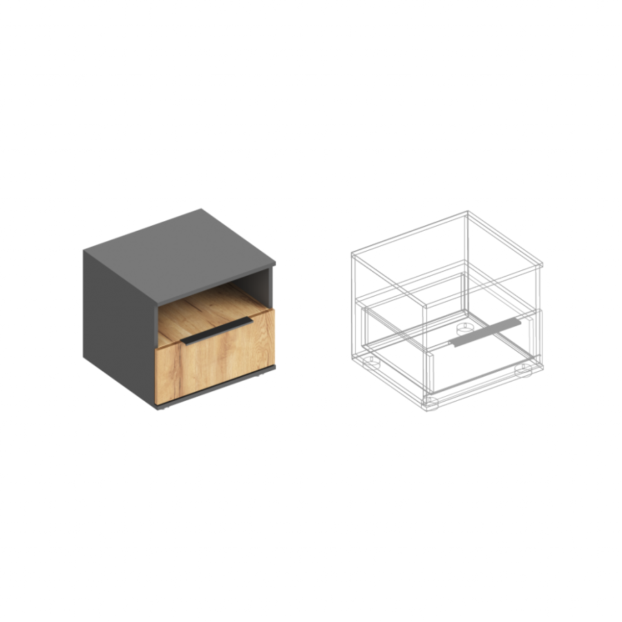 Тумба прикроватная с ящиком и нишей МС Стил в Великом Новгороде - картинка