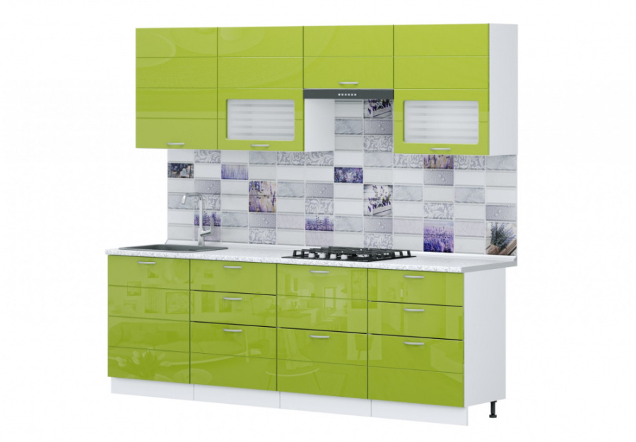 Кухня "Виола Нео" 2,4 м (тигра широкая) в Великом Новгороде - фото Кухня "Виола Нео" 2,4 м (тигра широкая) в Великом Новгороде - картинка