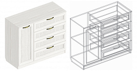 Комод «Александрия» СА-04 1-ств с 4 ящиками в Великом Новгороде - картинка