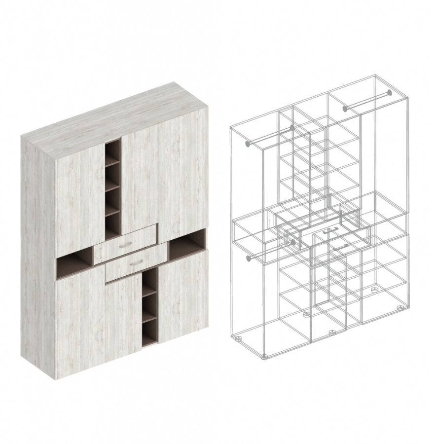 Шкаф «Анита» 6-ств с 2 ящиками в Великом Новгороде - картинка