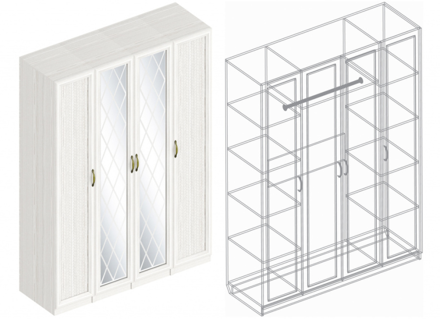 Шкаф для одежды «Александрия» СА-01 4-ств в Великом Новгороде - картинка