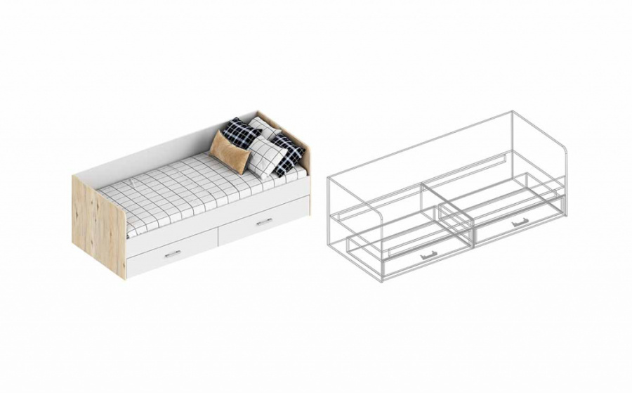 Кровать «Милана» с 2 ящиками в Великом Новгороде - фото Кровать «Милана» с 2 ящиками в Великом Новгороде - картинка