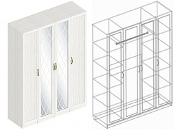 Шкаф для одежды «Александрия» СА-01 4-ств в Великом Новгороде - картинка