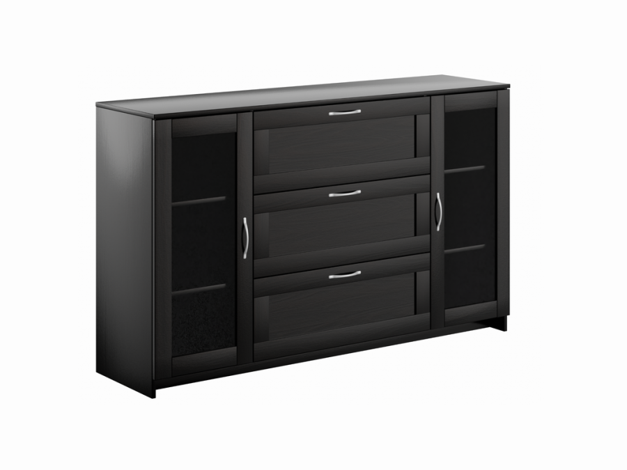 Тумба 2 двери со стеклом и 3 ящика 156х95 СИРИУС в Великом Новгороде - картинка