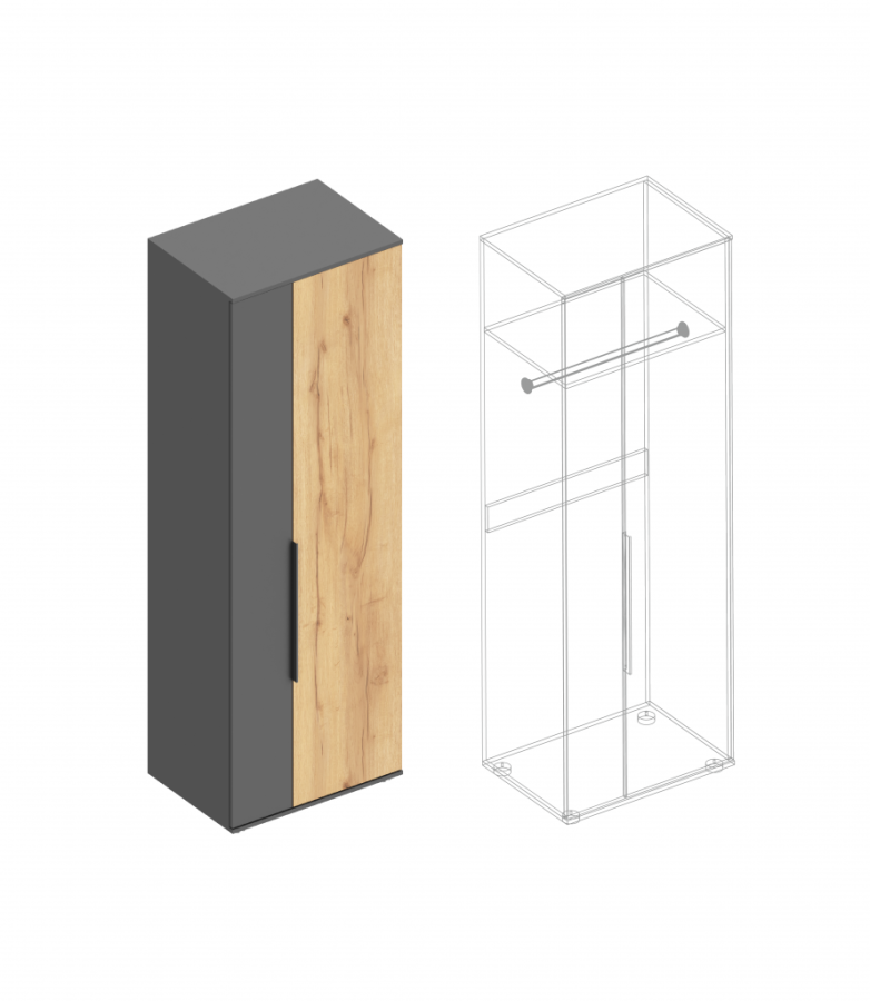 Шкаф «Моника» 2-ств для одежды с штангой в Великом Новгороде - картинка