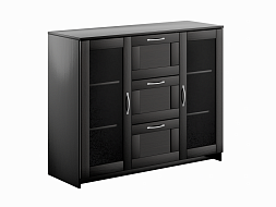 Тумба 2 двери со стеклом и 3 ящика 117х95 СИРИУС в Великом Новгороде - картинка