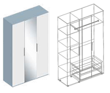Шкаф 3-ств с зеркалом МС«Бриз» в Великом Новгороде - картинка