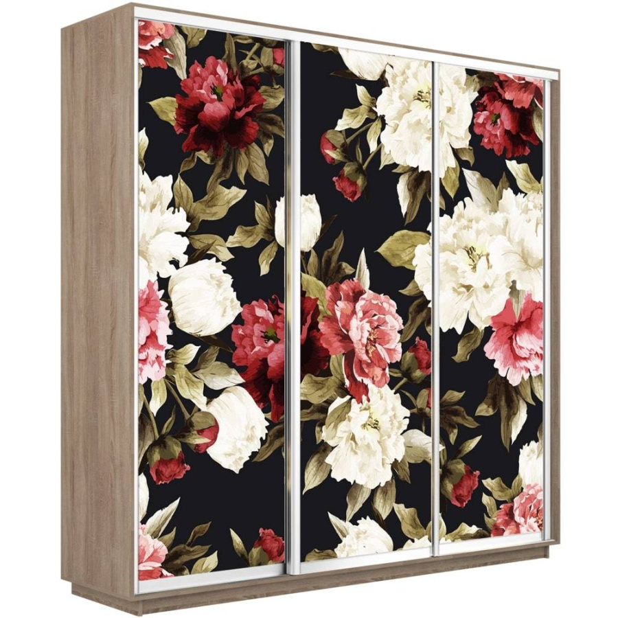 Шкаф-купе Экспресс 3-х дверный (Пионы) в Великом Новгороде - фото Шкаф-купе Экспресс 3-х дверный (Пионы) в Великом Новгороде - картинка