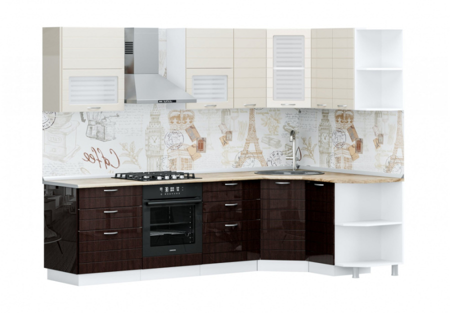 Кухня угловая "Виола Нео" 2,653х1,55м (тигра узкая) в Великом Новгороде - фото Кухня угловая "Виола Нео" 2,653х1,55м (тигра узкая) в Великом Новгороде - картинка