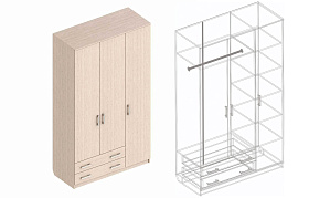 Шкаф «Универсал» 3х-ств с 2 ящиками в Великом Новгороде - картинка